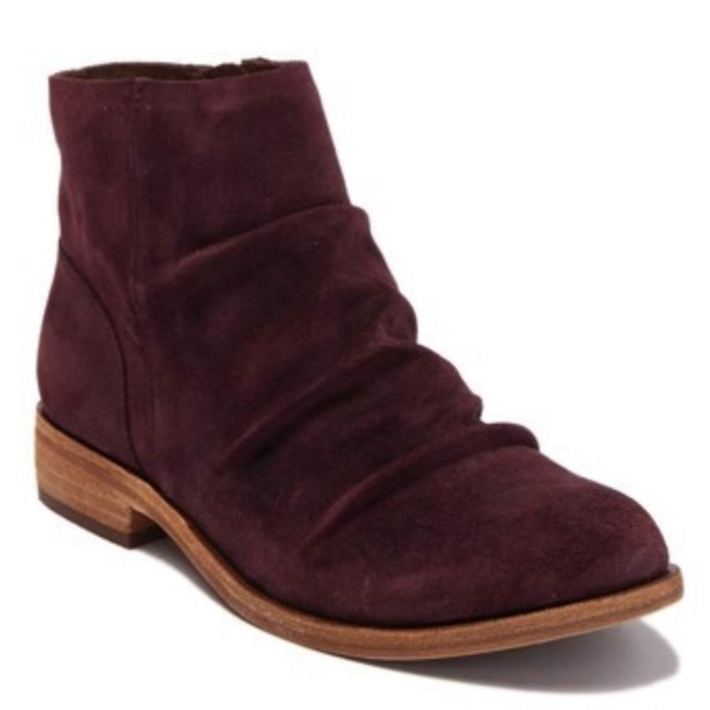 Kork-Ease burgundy suede ankle boot, 9.5
